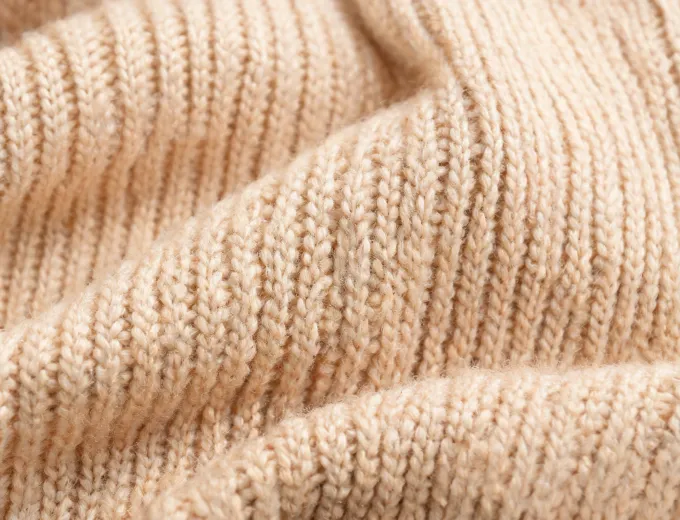 Close view of organic cotton knit for baby clothing